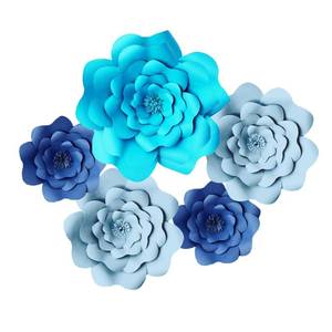 lot 1446 image: dailymall Wall Paper Flowers 3D Large Paper Flowers Decorations for DIY Wedding Bridal Shower Baby Girl Nursery Decor Kids Room Bedroom Flower Backdrop Party (Blue Set)