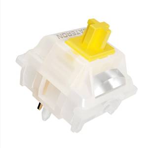 lot 2231 image: GATERON Milky Yellow Pro V3 Keyboard Switches, Pre-lubed Linear 5 pin for All MX Mechanical Keyboard (108PCS)