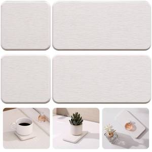 lot 2233 image: Plentio 4PCS Quick-Drying Soap Tray for Bathroom Counter, Diatomaceous Earth Stone Drying Tray with Fast Absorption, Multi-Purpose Water Absorbing Stone for Kitchen and Bathroom, White