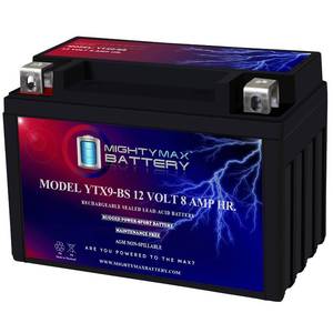 lot 2241 image: Mighty Max Battery YTX9-BS Replaces Honda ATV TRX300EX TRX400EX 300EX 400EX CBR900R RR
