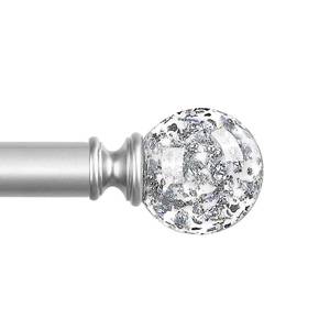 lot 2249 image: TVWOO Silver Decorative Crystal Curtain Rods18-60 Inch Heavy Duty Adjustable Window Curtains Rods for Bedroom Living Room,Nickel Modern Girly Acrylic Drapery Rods Set with Sheer Bling Foil Finials