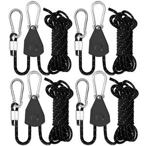 lot 2282 image: CONBOLA Camping Rope 18 Adjustable Rope Hanger Heavy Duty Ratchet Tie Down Strap Tarp Straps Pulley System with Reinforced Metal Gear for Canopy,Kayak and Canoe,Plants Grow Light.(4 Pack)in