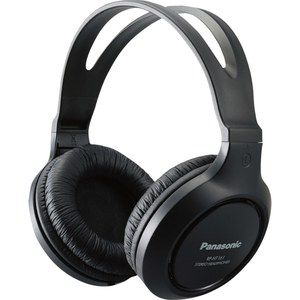 lot 2291 image: Panasonic Full-Size Over-Ear Wired Long-Cord Headphones  Black  RP-HT161-K