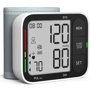 lot 2296 image: KIKEANG Blood Pressure Cuff Wrist, Universal Bp Cuff(5.3-8.4in) Large LCD Display 2 Users Total 240 Memories, 2 AAA Batteries and Carrying Case Included