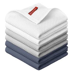 lot 2297 image: Artoid Mode 100percent Cotton White Light Dark Grey Waffle Weave Kitchen Dish Cloths, 12x12 Inch Ultra Soft Absorbent Quick Drying Kitchen Dish Towels Set of 6, Multicolor