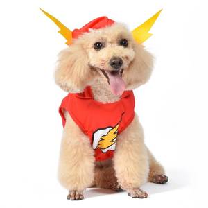 lot 2305 image: DC Comics Superhero The Flash Halloween Dog Costume - Officially Licensed Halloween Pet Costumes for Dogs, Size Large