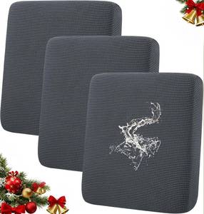 lot 2310 image: hyha Waterproof Couch Cushion Covers for Pets, Non Slip Sofa Seat Cover for Dogs Washable, Soft Thick Stretch Jacquard Fabric, Sofa Slipcovers with Elastic Bottom (3 Pieces, Grey)