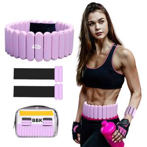 lot 2311 image: Silicone Adjustable Weighted Belt for Women and Men � DIY Weighted Walking and Exercise Belt with Removable Weights � Gym, Strength Training, Yoga, Hiking � Free Weight Adjustment for Wrist and Ankle(Pink,4lb)