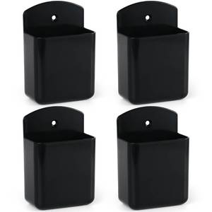 lot 2319 image: SIBRANT 4 Pcs Remote Control Holder Wall Mount, TV Controller Holder, Self Adhesive Remote Holder, Wall Pen Holder Storage Accessories for Home Office School (Black)