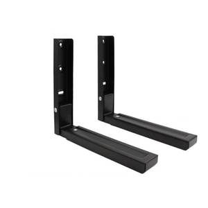 lot 2329 image: Komost 2-Pack Universal Microwave Shelf Wall Mount, Foldable Arm Adjustable Extensible Wall Hanging Microwave Brackets Oven Stand Shelf Rack