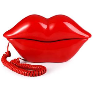lot 2339 image: Suwimut Red Mouth Telephone, Wired Novelty Cute Sexy Lip Phone, Gift Real Corded Cartoon Shaped Landline Phone Desk Corded Phones for Home Hotel Office Shop Party Decor