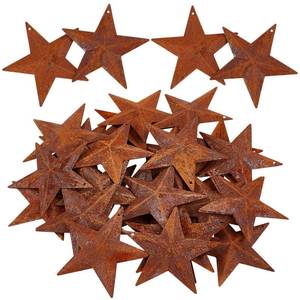 lot 2349 image: GORGECRAFT 30PCS 2.5 Vintage Metal Barn Star Rusty Antique Primitives Tin Steel Stars with Holes Original Rustic Iron Ornament Retro Accents for Christmas Patriotic 4th of July Crafts Home Farmhousein