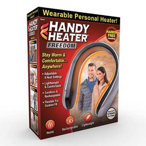 lot 2362 image: Ontel Handy Heater Freedom - Wearable Neck Heater for Cold Weather, 4 Heat Settings - Comfort Heating Technology - Cordless and Personal - USB Rechargeable, 6 Hour Battery Life, Portable Neck Warmer