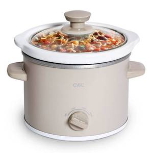 lot 5486 image: COOK WITH COLOR 2QT Mini Electric Round Slow Cooker - Adjustable Settings, Removable Stoneware Pot, Tempered Glass Lid, Dishwasher Safe, Cool-Touch Side Handles, Sand