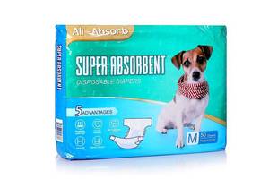 lot 5488 image: HONEY CARE All-Absorb Disposable Female Dog Diapers M Size, Improved Bigger Size, 36 Count, Super Absorbent, Breathable, Wetness Indicator (Pack of 1, 36 Count Total)