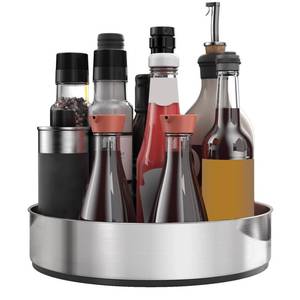 lot 6172 image: VAEHOLD Lazy Susan Turntable Spice Rack Organizer for Kitchen Cabinet, Storage Tray for Fruit, Snacks, Salad - Organizer for Cupboard, Pantry, Bathroom, Table, Cosmetic (Silver, 7 12��)
