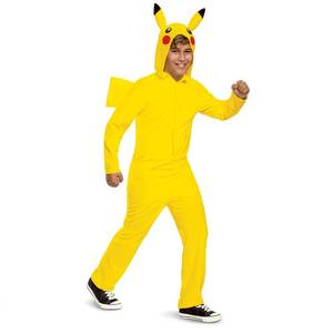 lot 6179 image: Kidfts Pokemon Pikachu Costume  Child Pokemon Costume Hooded Jumpsuit  Boys and Girlfts Pokemon Cosplay Outfit S