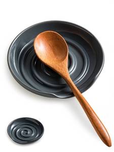 lot 6199 image: Cormomu Spoon Holder, Spoon Rest with Deep Tray for Preventing Sauce Spillage, Utensils Holder for Spatula, Coffee Spoon, Spoon Cradle, Kitchen Accessories, Gray