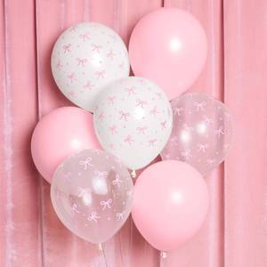 lot 6213 image: xo, Fetti Party Decorations Pink Latex Bow Balloons - 24 pk, 12  Bachelorette Decorations, Bow Theme Birthday Party, Bridal Engagement Decor, Coquette Cute Suppliesin