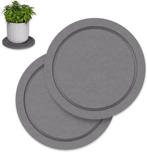 lot 6228 image: Johamoo Plant Saucer for Indoors, 2 Pack 8 Inch, Instantly Dry Diatomaceous Earth Plant Trays, Stone Plant Pot Saucers Drip and Drainage Tray, Gray