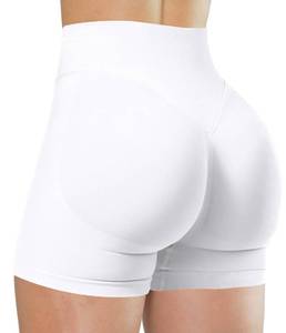 lot 6229 image: Unthewe Womens Workout Seamless Scrunch Butt Lifting Shorts High Waisted Tummy Control Gym Yoga Shorts(U516-White-M)