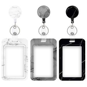lot 6234 image: A3 Set Heavy Duty Badge Holder with Retractable Reel,ID Badge Holder Key Card Work Badge Clip for Nurse Teacher Student Office Women Men