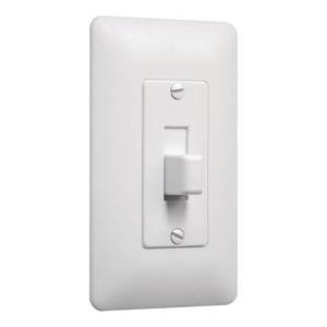lot 6235 image: Taymac 5070W Masque 2000 1-Gang Decorator Style Wallplate, Paintable Cover-Up Wall Plate Frame for Toggle Switch, White (1-Pack)