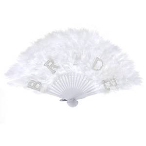 lot 6245 image: baotongle White Feather Fan Renaissance Rave Hand Foldable Feather Fan for Party Clothing Accessories and Party Decorations