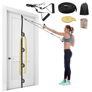 lot 6258 image: ATENTO Shoulder Rehab Pulley System with Foam HandlesArm Pulley with Muti-Anchor Door Strap for Physical Therapy Exercises Latex Resistance Bands for Assisting Rotator Cuff, AC Joint, Shoulder Pain