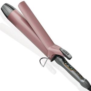 lot 6263 image: Thirtek Extra Long Barrel Curling Iron 1 12 Inch,Large Ceramic Curling Wand 1.5 in,Tailored for Long Hair,Fast Heating Up to 450°F for Thick and Coarse Hair,15 Temps Setting  LCD Display  Rose Gold