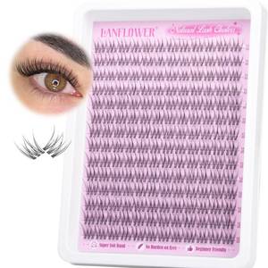 lot 6266 image: Natural Lash Clusters Wispy Eyelash Clusters Clear Band Cluster Eyelash Extensions 168pcs Individual Lashes Soft and Lightweight Bandless Cluster Lashes C Curved Lash Extension by Lanflower