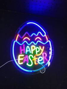 lot 6268 image: LED Happy Easter Egg Neon Sign Some lights do not function