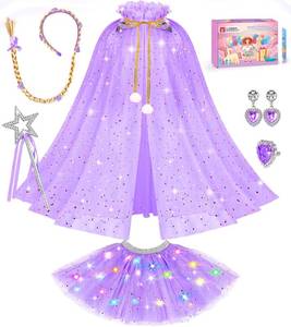 lot 6270 image: DOLNOW Light up Princess Dress up Clothes for Little Girl, Unicorn Princess Cape Princess Dresses Crown Toy for 3 4 5 6 Girls