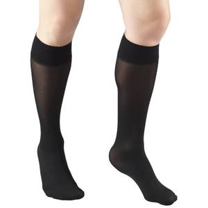 lot 6273 image: Truform Sheer Compression Stockings, 8-15 mmHg, Womenfts Knee High Length, 20 Denier, Black, X-Large