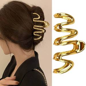lot 6277 image: HOXIEYA Hair Claw Clips, Snake Design Metal Hair Clip, Gold, for Women Girls, Fashionable Hair Accessories, Creative Thick Hair Clips, One Size