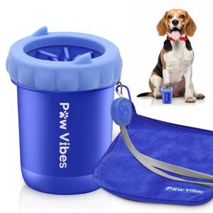 lot 6286 image: Happy Paws Dog Paw Cleaner, Dog Paw Washer, Paw Muddy Paw Cleaner for Small Breed Dogs Towel, Blue-Huge Price Drop-While Supplies Last