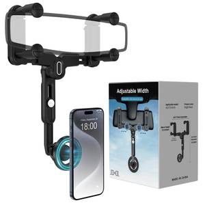 lot 6290 image: JDHDL for Magsafe Car Mount, Rear View Mirror Phone Holder, Rotatable and Retractable Phone Holder for Car Compatible with iPhone 171615141312 Series and Phones with Magsafe Case or Metal Ring