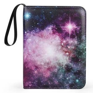 lot 6307 image: A4 Pocket Trading Card Binders for 400 Cards, Purple Nebula Pattern