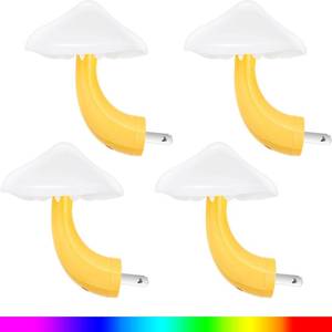 lot 6339 image: Honoson 4 Pieces Mushroom Night Light LED Night Light Plug in Lamp 7 Color Magic Mini Pretty Mushroom Shaped Lamp Adults(7-Color Light with White Cover)