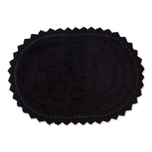 lot 7402 image: DII Crochet Collection Reversible Bath Mat, Small Oval, 17x24, Black