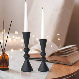 lot 8093 image: SDALI HOME Candle Holder Black Candlestick Holders,Taper Candle Holders Set of 2- Candle Sticks Holder Decor for Home,Small Modern Wood Candle Stick Candle Holder for Candlesticks7.56in Hin