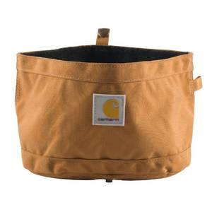 lot 8097 image: Carhartt Nylon Duck Travel Dog Bowl, Packable Dog Bowl for Food and Water, Carhartt Brown, 10 Cup Capacity