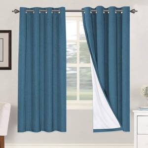 lot 8109 image: H.VERSAILTEX 100percent Blackout Curtains for Bedroom Thermal Insulated Linen Textured Curtains Heat and Full Light Blocking Drapes Living Room Curtains 2 Panel Sets, Blue Sapphire, 52x72 Inch