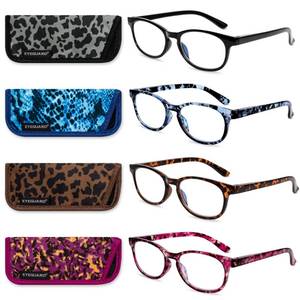 lot 8116 image: EYEGUARD Blue Light Reading Glasses 4 Pack Fashion Spring Hinge Readers for Women Computer Eyeglasses