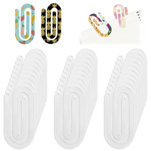 lot 8184 image: 30pcs Sublimation Blanks Acrylic Paper Clips, 4 x 2in Jumbo Sublimation Paper Clips, Large Book Marks for Office Classroom Home School DIY Supplies Homein