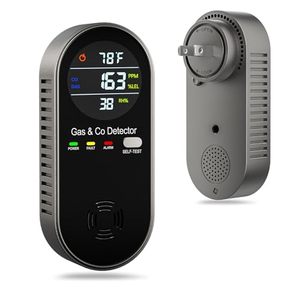 lot 8190 image: 4-in-1 Plug in Combination Gas and Carbon Monoxide Detector, CO Alarm with Fahrenheit(°F) and Humidity LCD Display for Home and Travel (1 Pack)