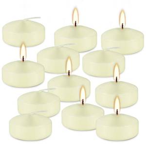 lot 8198 image: 12 Pcs 2 - inch Floating Candles, Ivory, Smokeless and Unscented, Burns Continuously for 5-6 Hours, Be Good for Holidays, Weddings, Vacations, and Home Dcor.