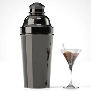 lot 8204 image: 60oz Cocktail Shaker, 304 Stainless Steel Large Shaker Bottle, Martini Shaker with Strainer, Professional Drink Shaker, Bartending Margarita Mixer (Gleaming Black)