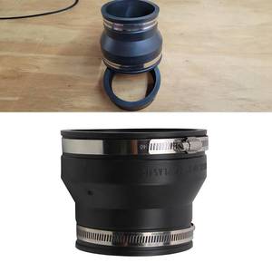 lot 9351 image: Frtcaty 4 to 3in Inch Black PVC Reducer Coupler with 2pcs Clamps RV Plumbing compatible with PVC Pipe Coupler Adapter RV Sewer Connectionin