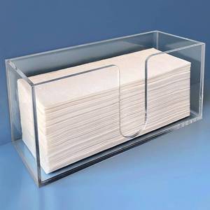 lot 9354 image: Acrylic Paper Towel Holder (5mm Acrylic) Paper Towel Dispenser Countertop-Bathroom, Kitchen (10.75�W x 4.125�D x 5�H) Napkin Holder-Tri-fold Disposable Napkins Home, Restaurant
